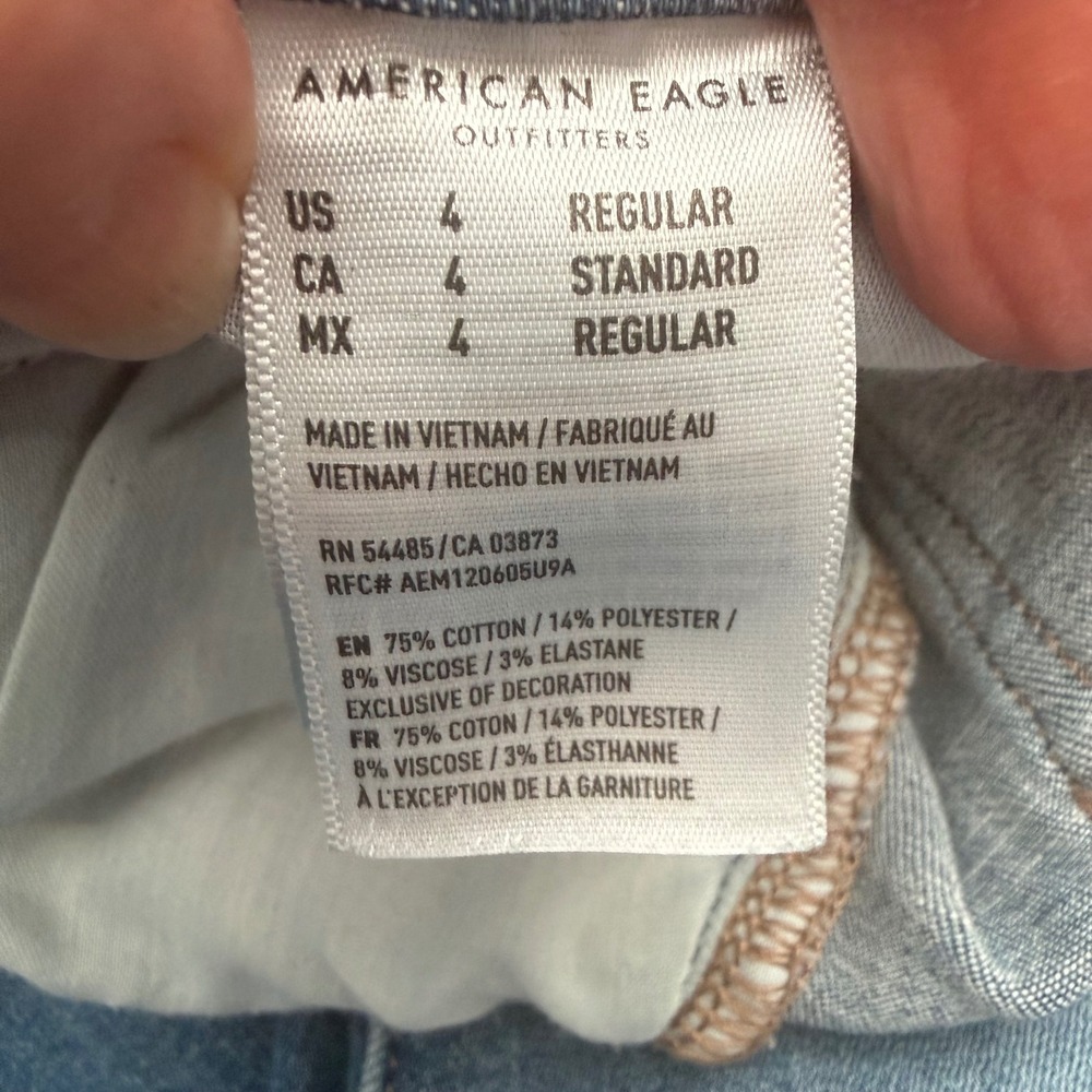 American Eagle Outfitters Womens Skinny Jeans Next Level Stretch Denim Size 4 - Picture 11 of 12